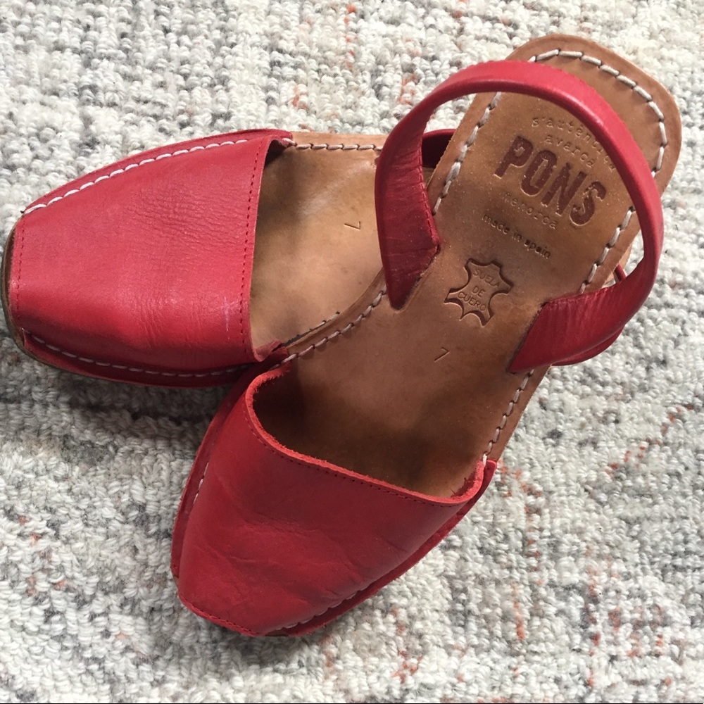 Red Pons Avarcas Spanish Sandals size 7